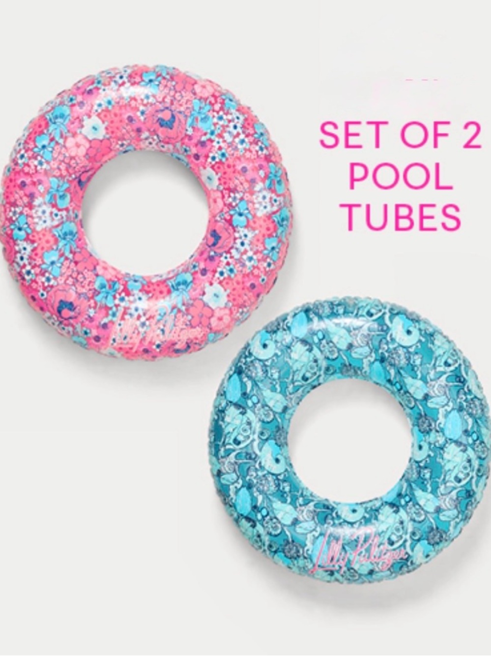 🎉SALE🎉 Lilly Pulitzer Set Ot 2 Pool Tubes Color: Clear In All Her Glory ⛱️👙☀️